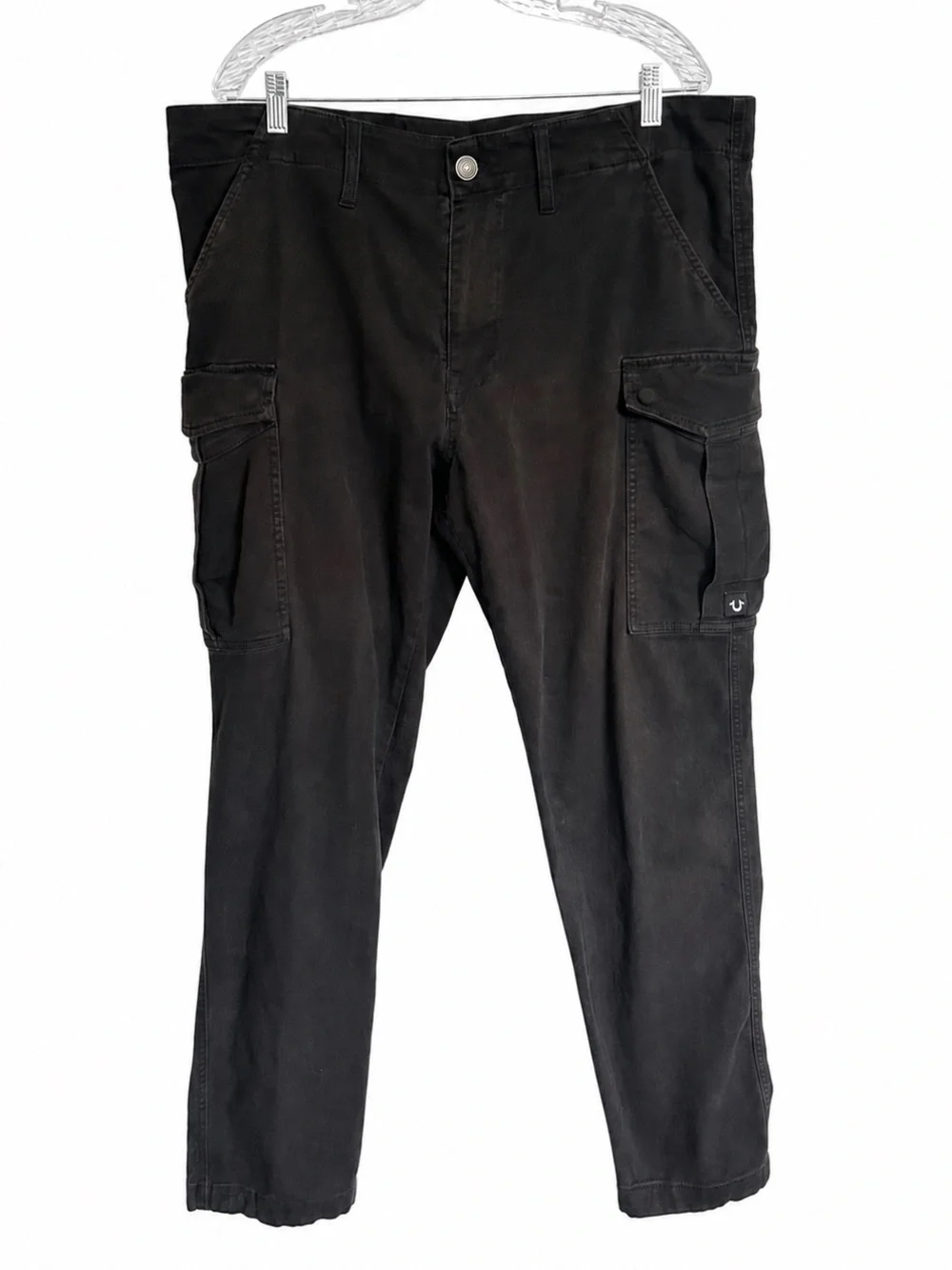 True Religion Cargo Pants Black Mens Utility Size 42